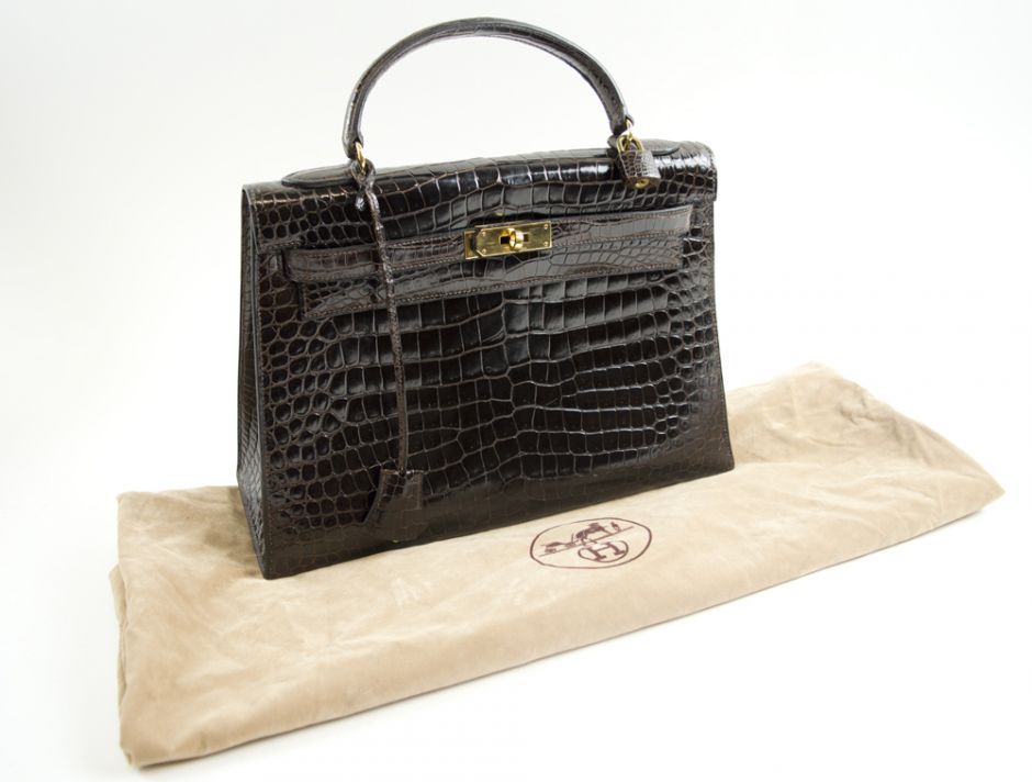 Hermès Kelly Brown Crocodile Handbag - Sold for £6000