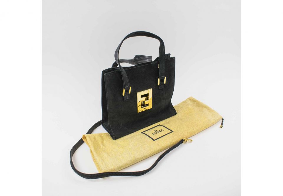 Vintage Fendi Black Nylon Dust Bag Fendi Wallet Dust Bag 