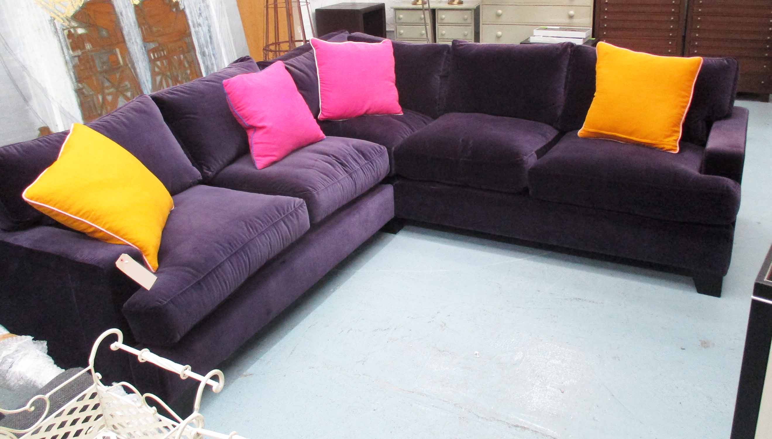 Contemporary Corner Sofa In Purple