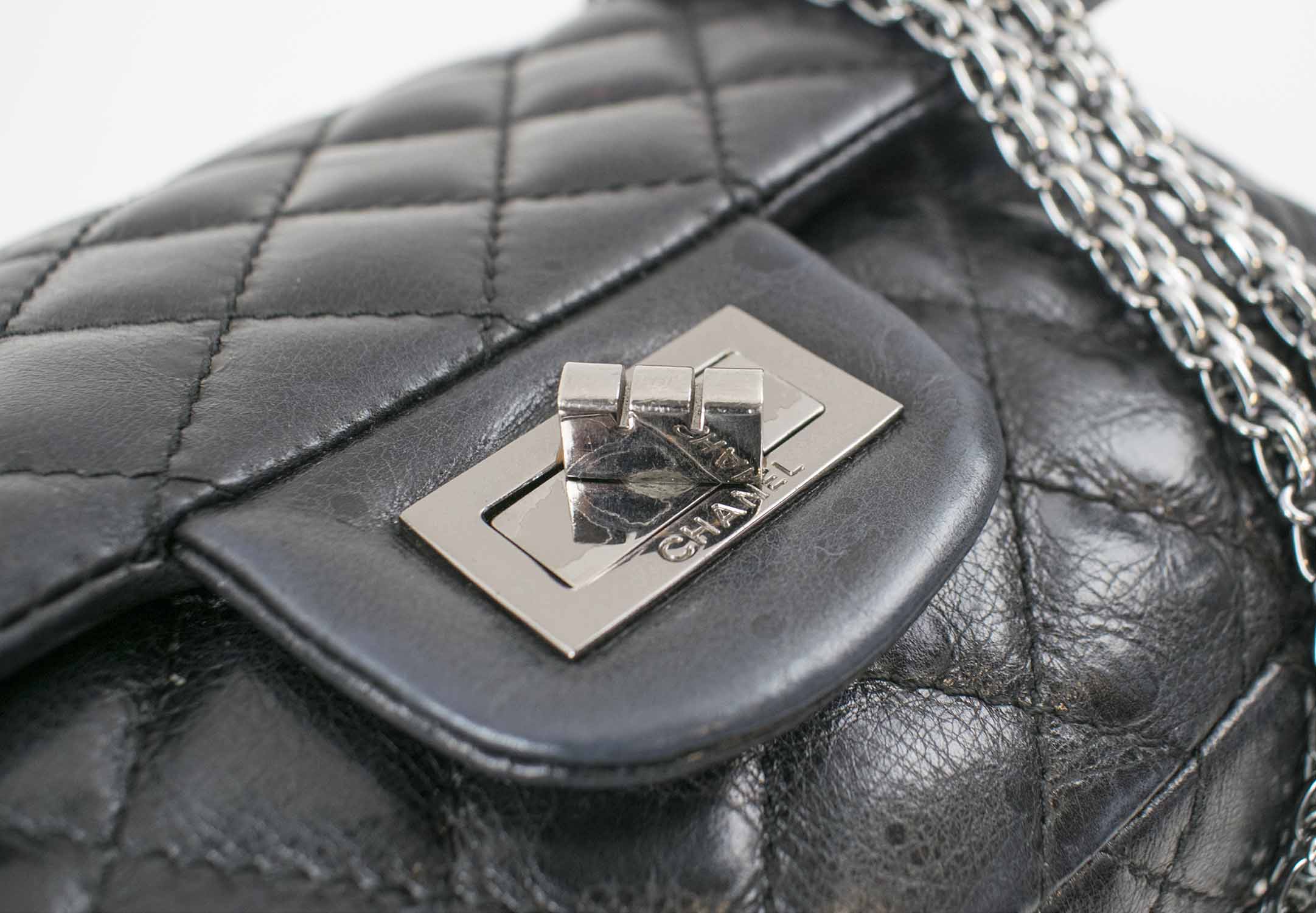 CHANEL Reissue Mademoiselle Lock Calfskin Leather Shoulder Bag Beige-US