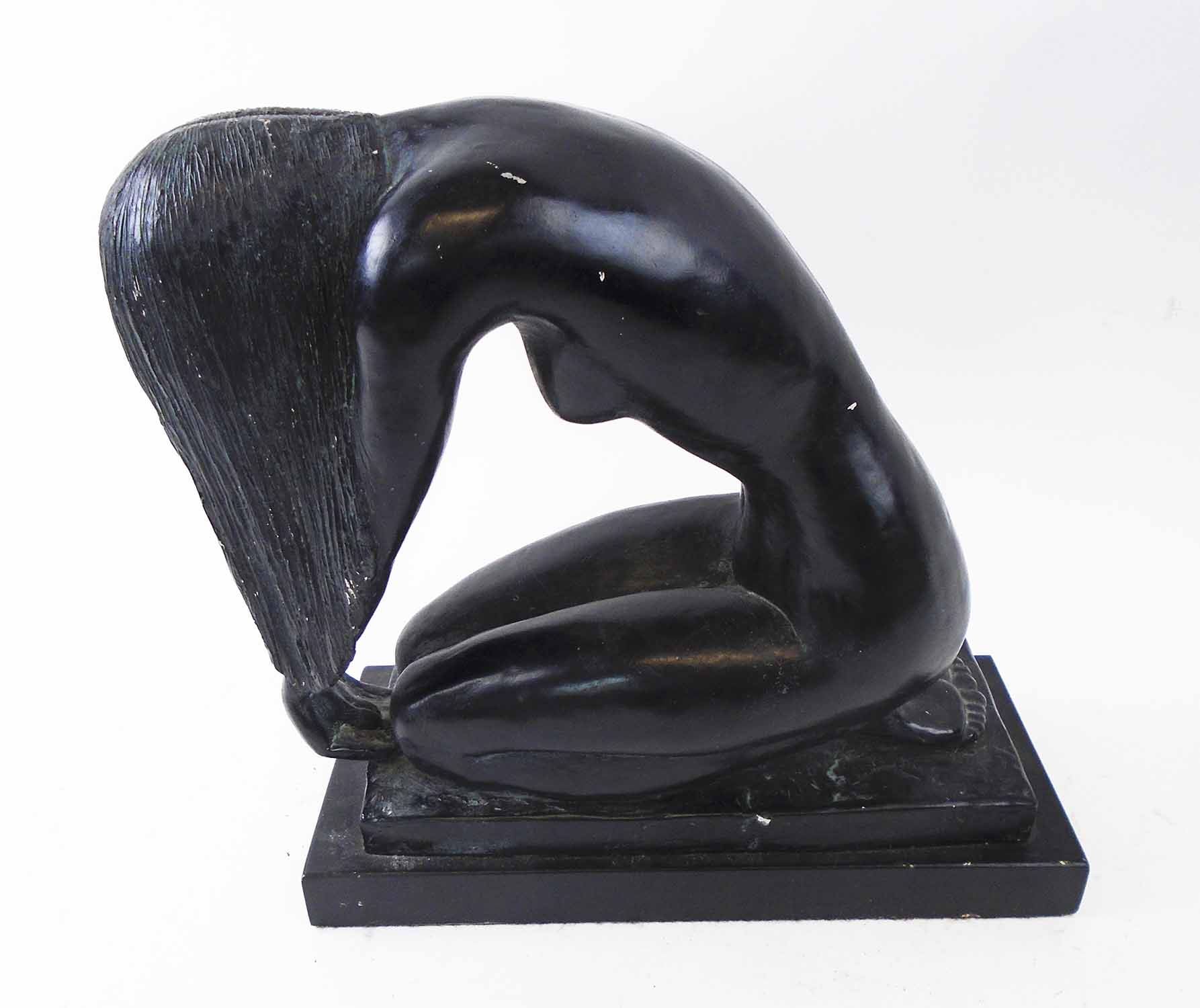 100% Real Bronze Sculpture Art Deco Limited Edition Nude 