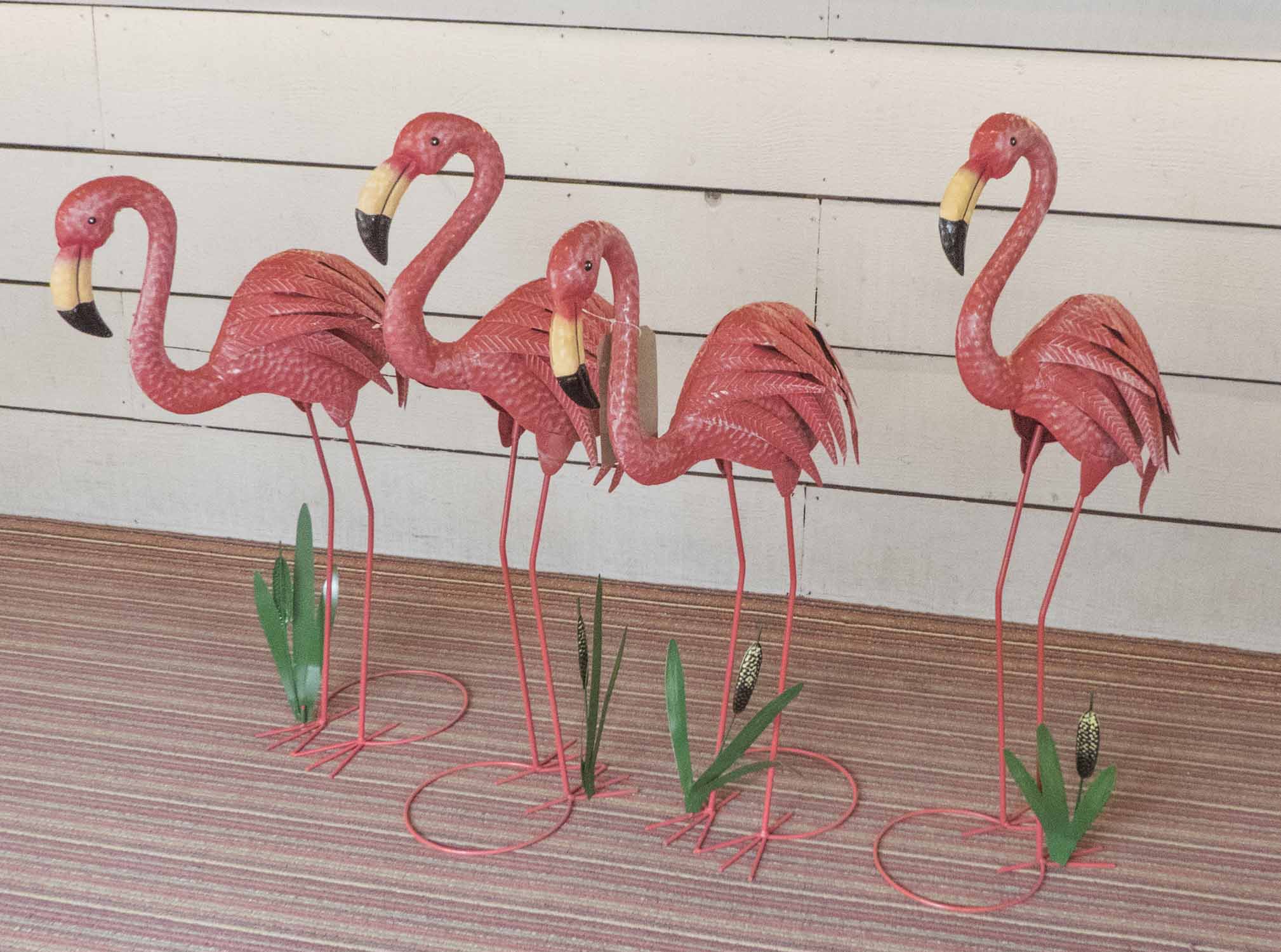 Flamingos A Set Of Four In Painted Metal 75cm H 4