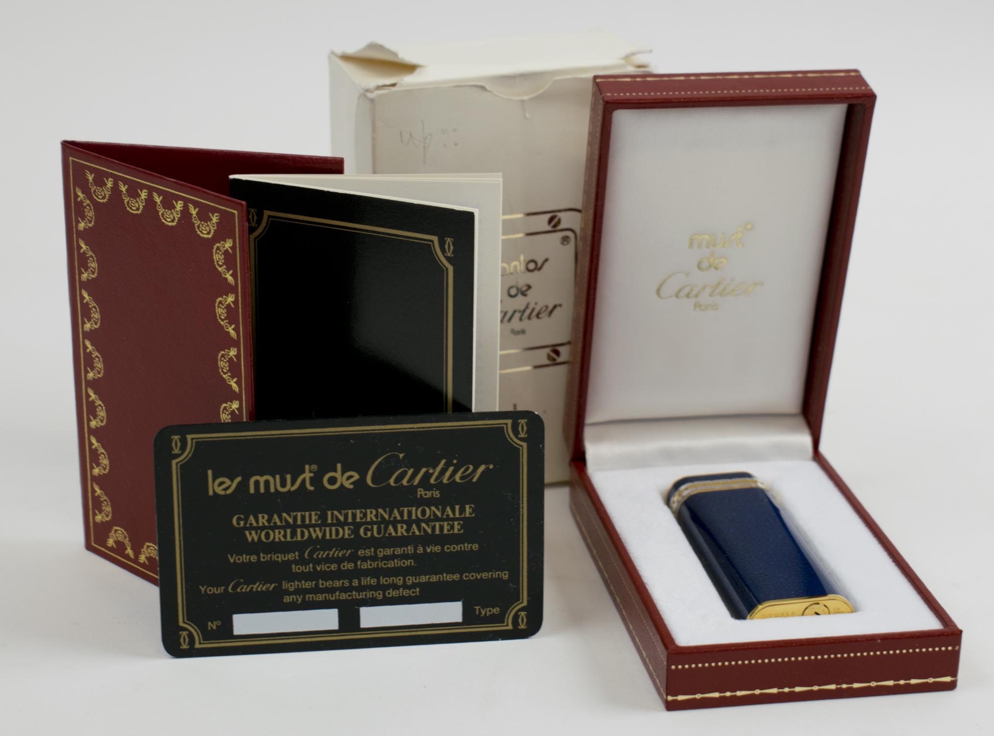 CARTIER LIGHTER, with gold plated blue 