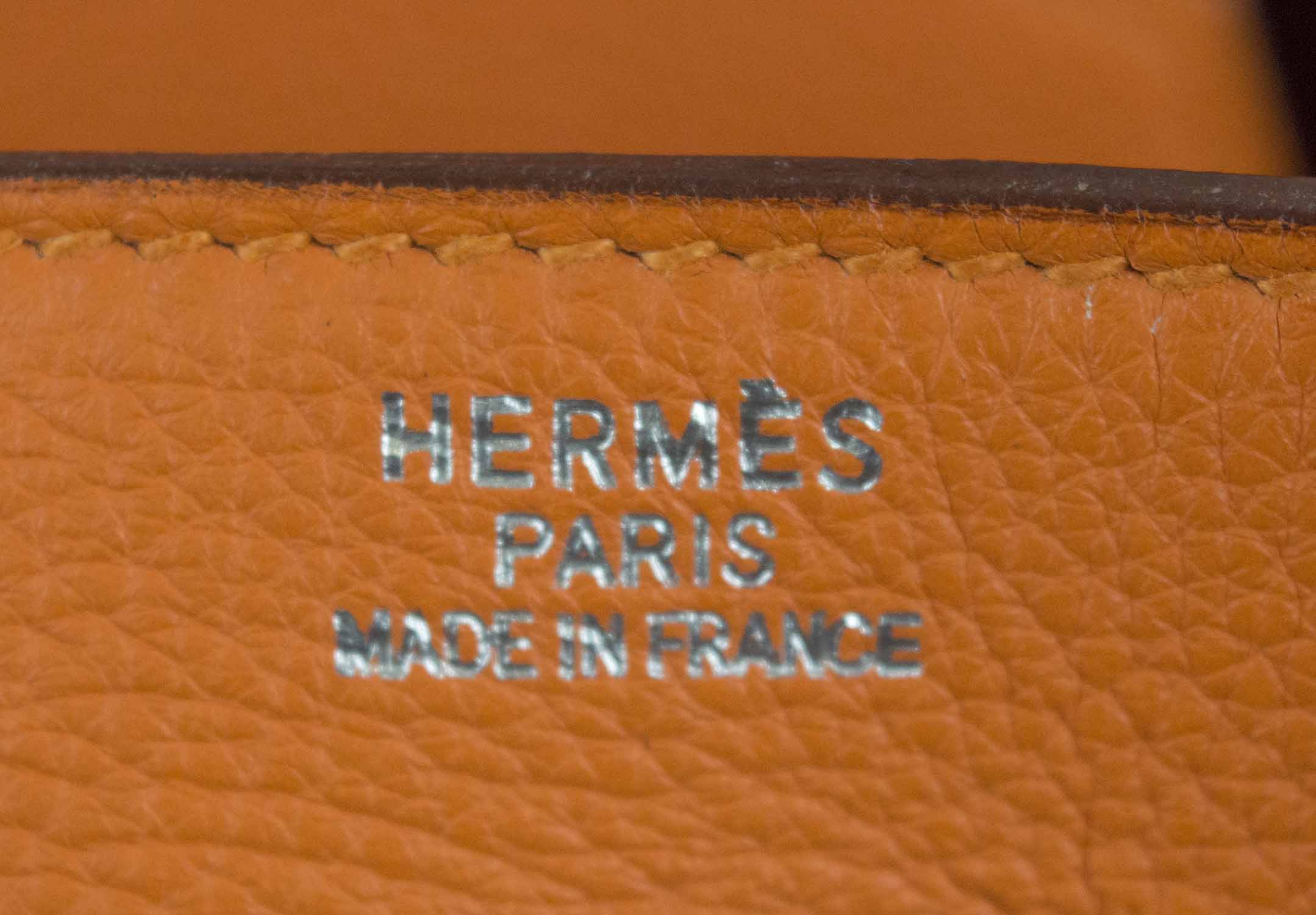 RARE HERMÈS HAUT À COURROIE BIRKIN BAG 50, orange Clemence leather