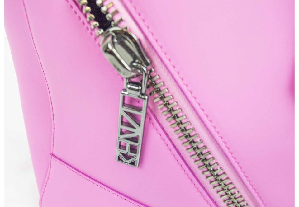 KENZO KALIFORNIA SHOULDER/BAG, in pink gommato waterproof leather 