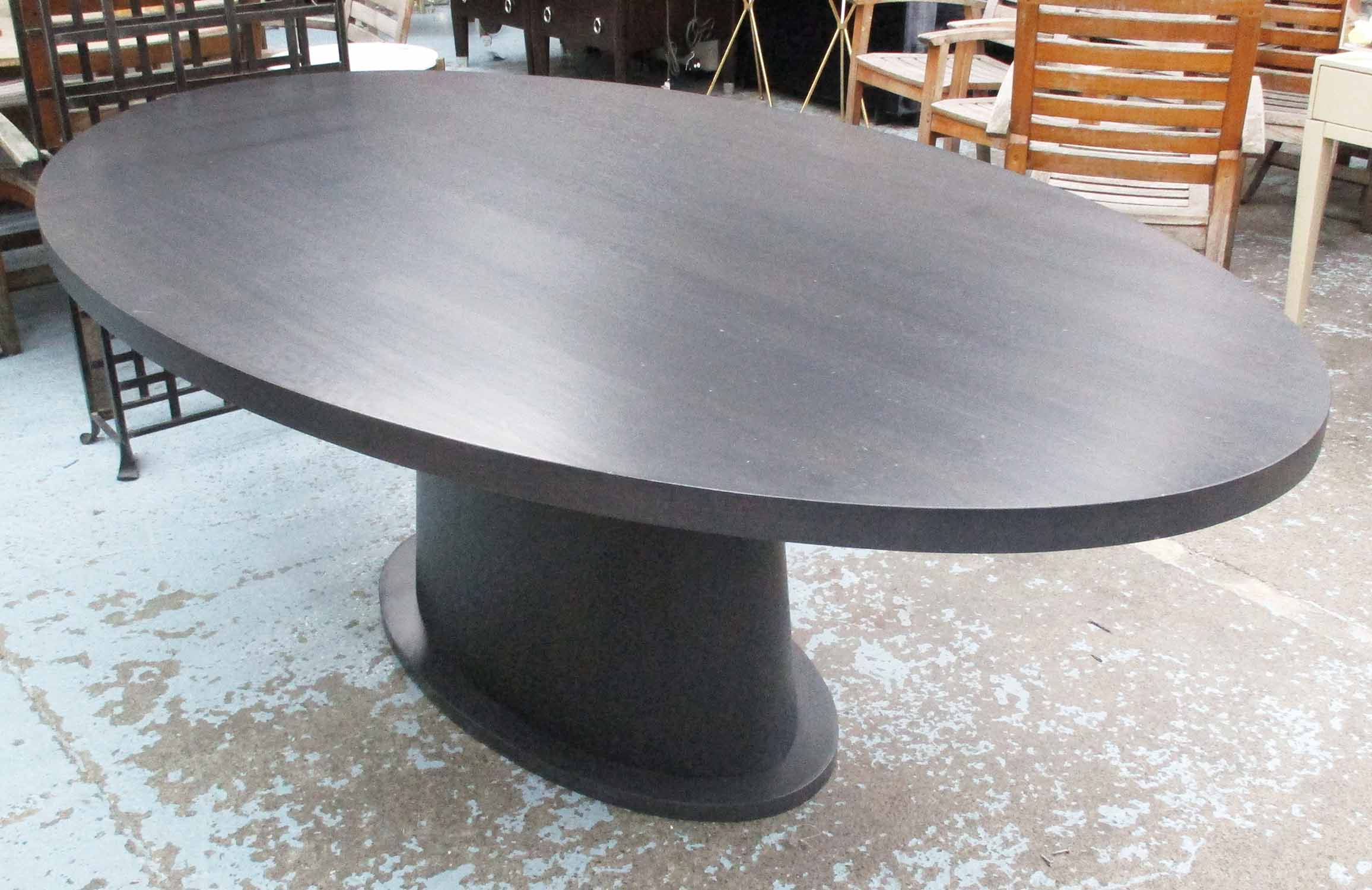 Modern Black Oval Dining Room Table