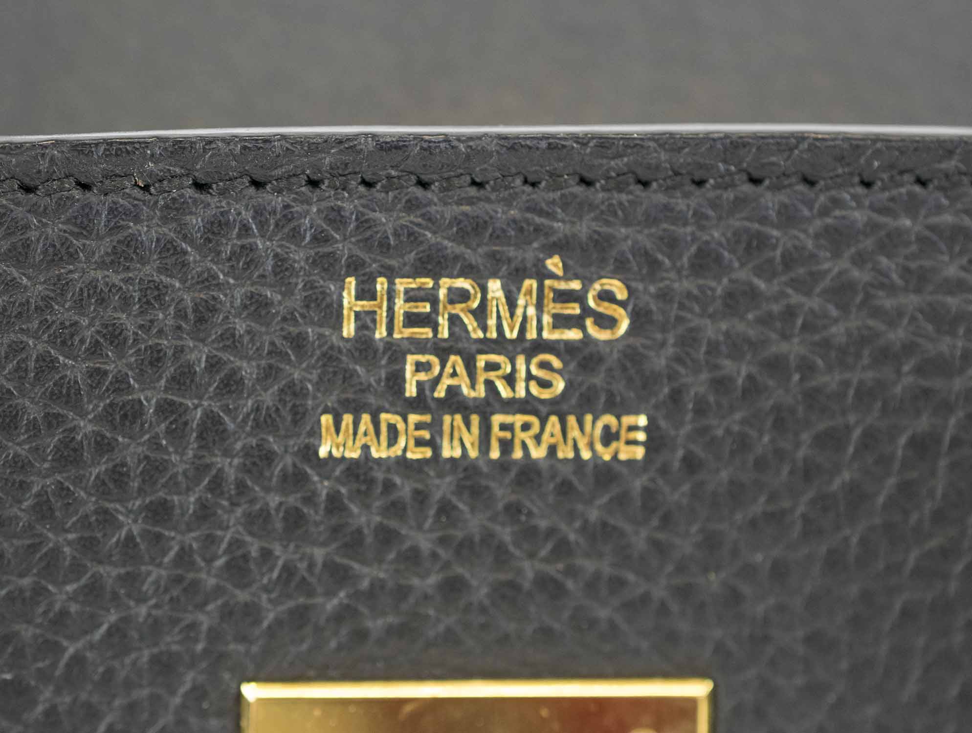 HERMÈS 35 BIRKIN BLACK BAG, circa 2013, with gold tone hardware, padlock,  keys and cloche, 35cm x 25cm H x 18cm with dust bag.