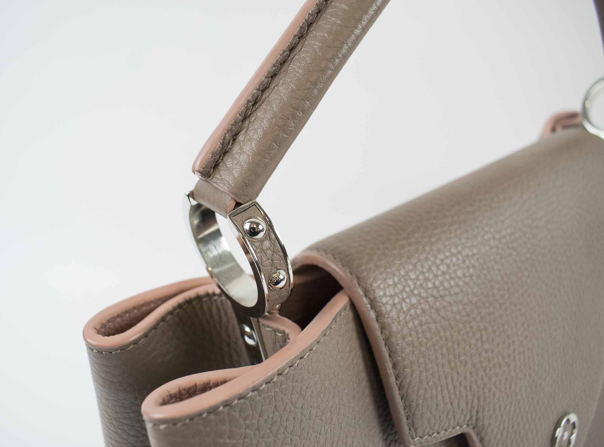 Louis Vuitton brown Leather Capucines MM Top-Handle Bag