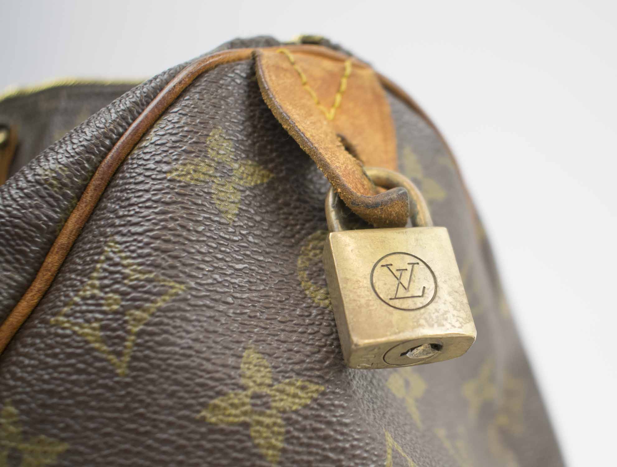 LOUIS VUITTON 35 SPEEDY BAG, with monogram coated canvas and