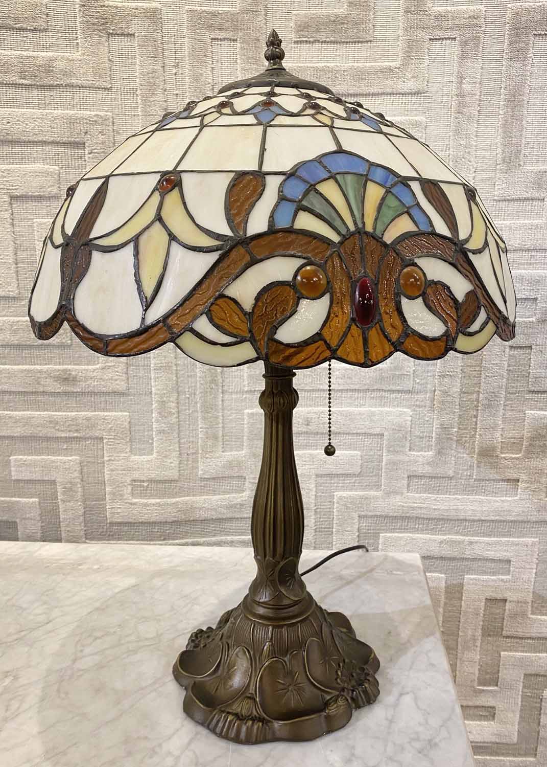 TIFFANY STYLE FLOOR LAMP, 150cm H, together with a matching Tiffany